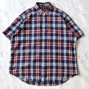 [빈티지] 90년대 랄프 로렌 BLAKE 인도 면 체크 셔츠 2XL