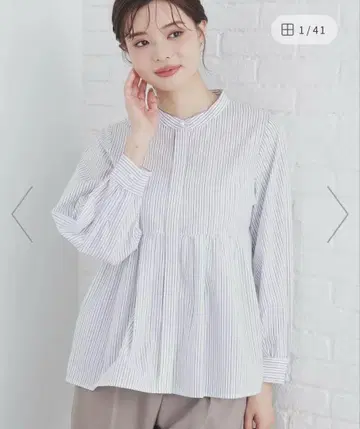 라메 라인 페플럼 블라우스 긴팔 셔츠 인덱스