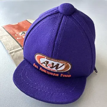 단종 상품 A&W 오키나와 캡 잡화 케이스 로고 카라비너 포함 퍼플