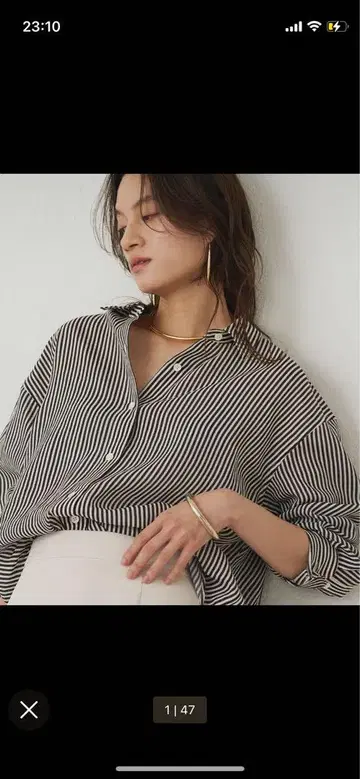 린넨 스트라이프 오버 셔츠
