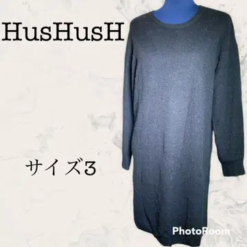 [HusHush] 허쉬아쉬 롱 니트 L 블랙 빅 체형 커버
