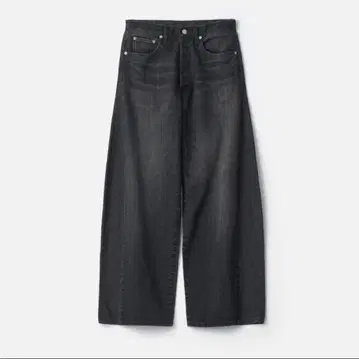 변형 와이드 데님 진 블랙 S