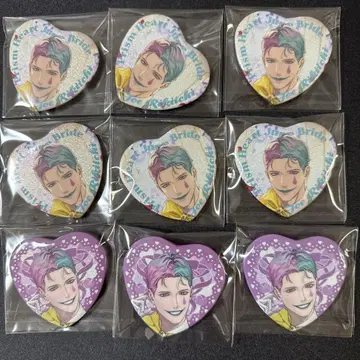 조 리키치 June Bride 니지산지 하트형 캔뱃지 9개