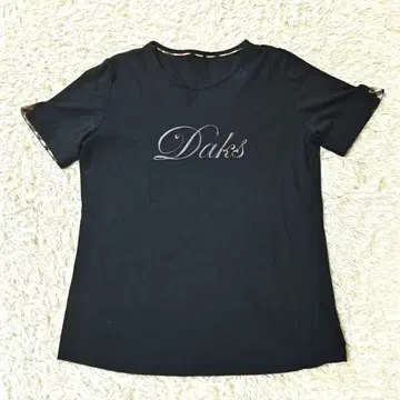 DACKS 닥스 티셔츠 반팔 블랙 로고 여성용 체크
