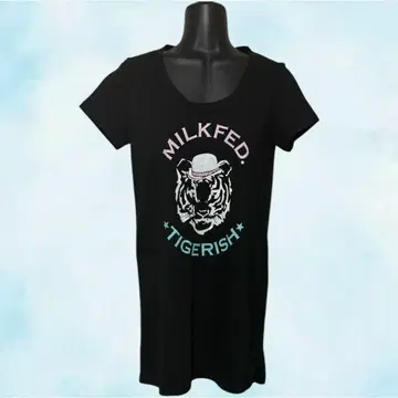 MILKFED. 밀크페도 티셔츠 블랙 여성용 긴 길이
