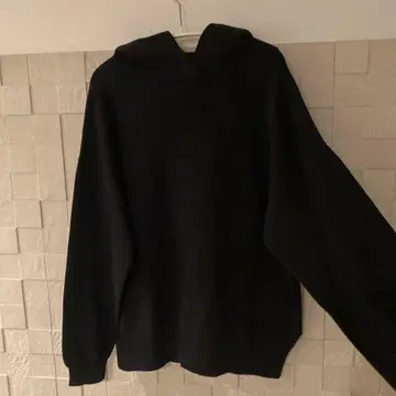 새상품급 PLST 블랙 후드 부착 니트 후드티