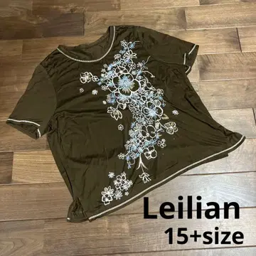 레리안 브라운 브라운 꽃무늬 자수 프린트 반팔 티셔츠 XL LL 중고