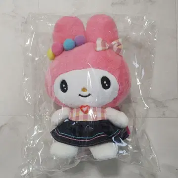 산리오 마이멜로디 깅엄 데님 봉제 인형 약 25cm