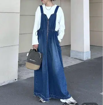 최종 가격 니코안드 misayo 콜라보 WAY 데님 오버롤 스커트