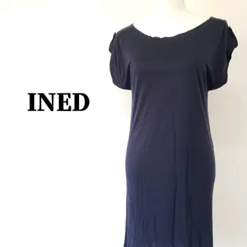 INED 보트넥 프렌치 슬리브 어깨 디자인 버튼 튜닉