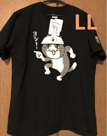 일하는 고양이 티셔츠 현장 고양이 요시! 남성용 LL 사이즈 새상품