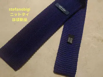Stefanobigi 스테파노 비기 네이비 니트 타이 약 7cm 폭