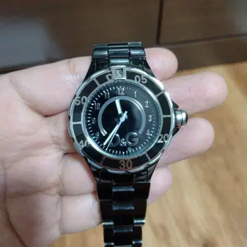 D&G 아날로그 손목시계 블랙 스테인리스
