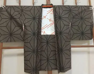 오시마 명주 겉옷 커다란 오시치 패턴 새상품급
