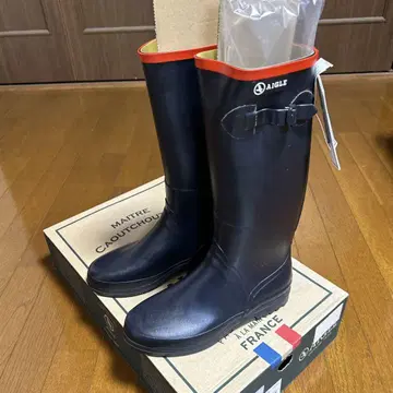 AIGLE 장화 블랙 사이즈 038 24cm