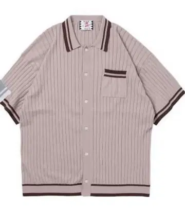 SON OF THE CHEESE Border Rib Knit Shirt