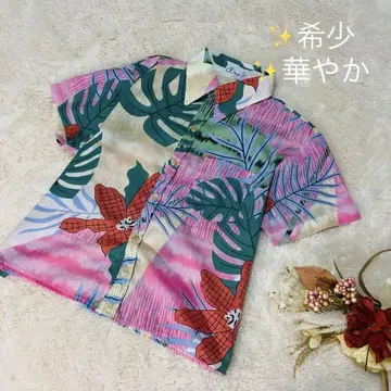여성용 알로하 셔츠 블라우스 하와이안 프린트 컬러풀 반팔