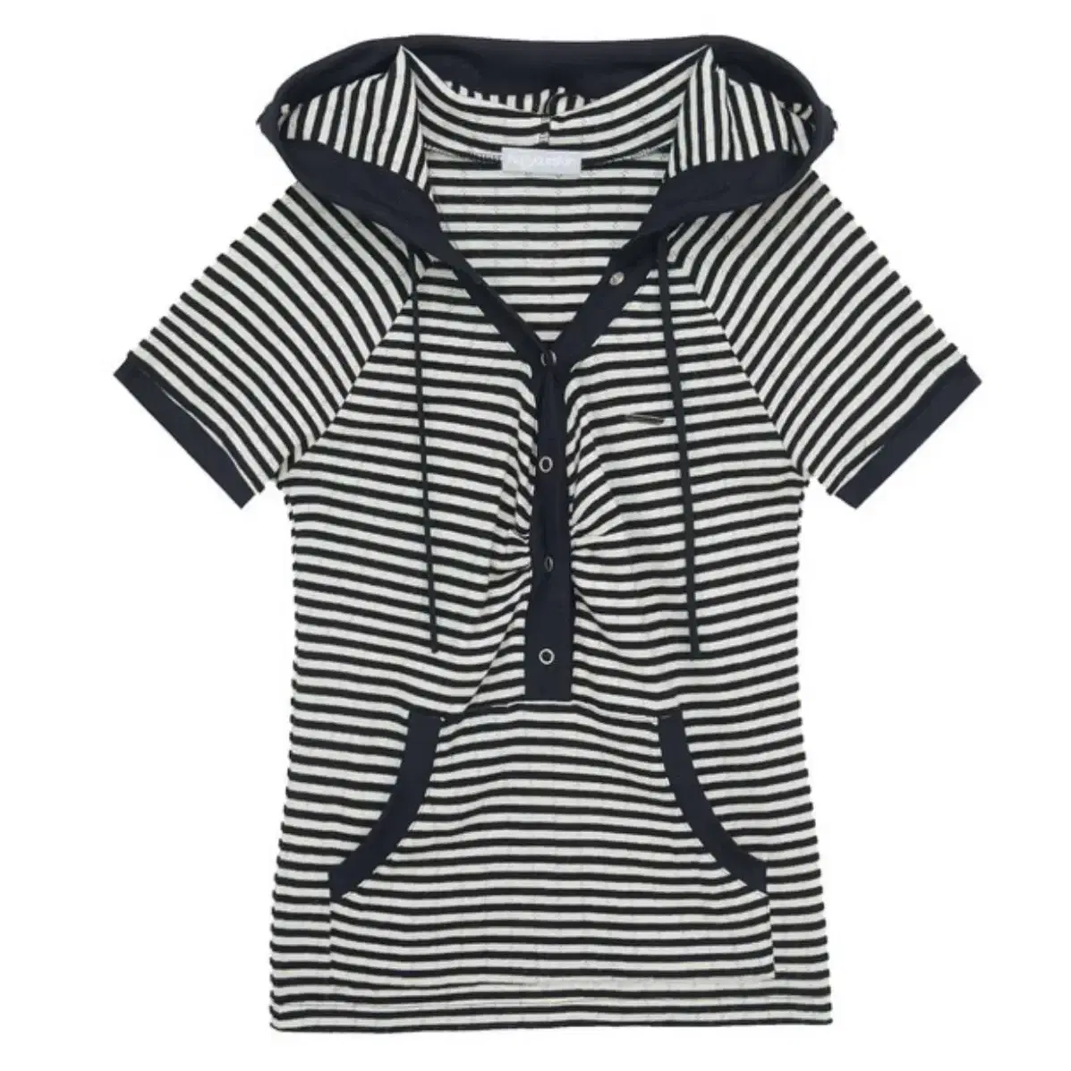 ☆hug your skin☆ Striped baby doll hooded zip-up charcoal Hug Your Skin Dot Big Pocket Hooded Zip-Up Gray #허그유어