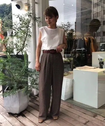 TODAYFUL 투데이풀 헤링본 쉬폰 팬츠