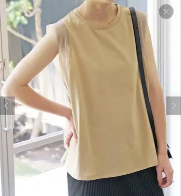 Spick&Span 오간자 슬리브리스 베이지