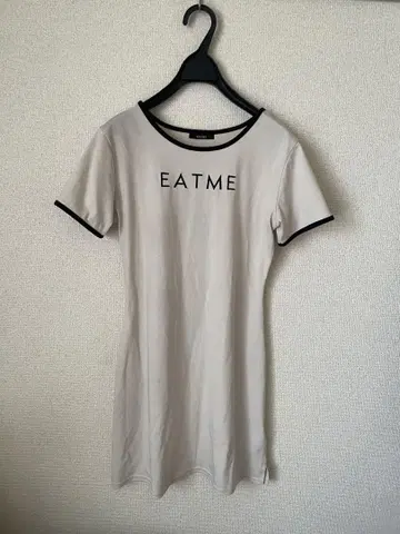 새상품급 EATME 베이지 반팔 미니 원피스