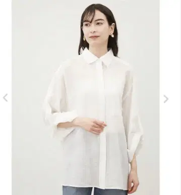 Mila Owen 롤업 슬리브 오버 셔츠 화이트
