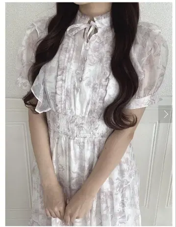 라메 프릴 꽃무늬 OP