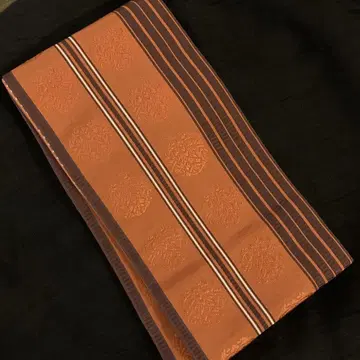 치쿠젠 원조 하카타오리 순수 실크 꽃무늬 리버서블 반폭 오비