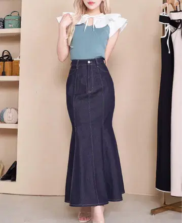 Darich 프릴 카라 도킹 니트 탑 SAX