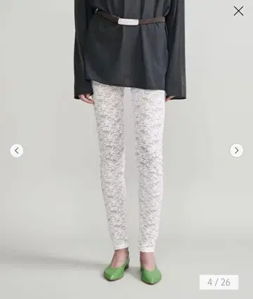 H BEAUTY&YOUTH 레이스 레깅스 화이트