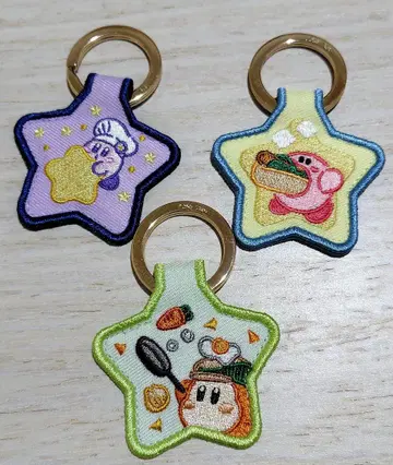 커비 카페 별 모양 키링 3개 세트