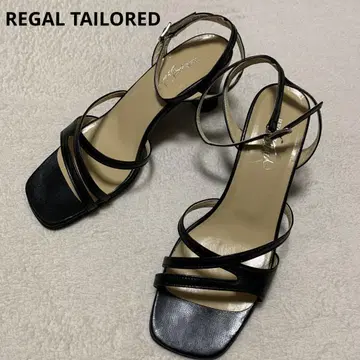 [REGAL TAILORED] 스트랩 샌들 가죽 블랙 24.5