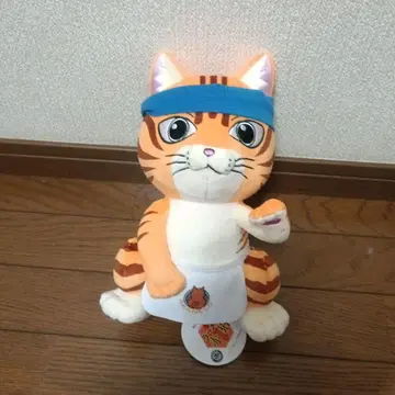 택 포함 라면 빨간 고양이 마네키네코 봉제 인형 분조