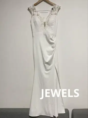 JEWELS 롱 드레스 V넥 슬릿 M