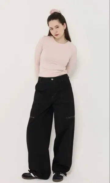 TINA:JOJUN 드로스트 코튼 와이드 팬츠
