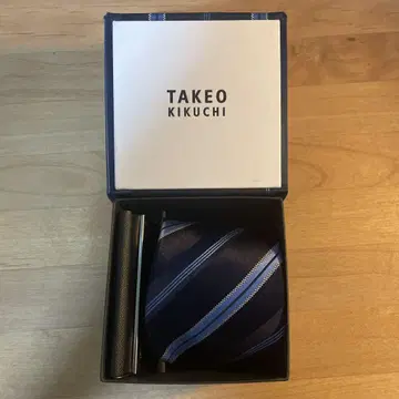 TAKEO KIKUCHI 넥타이 네이비 스트라이프