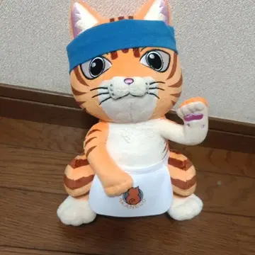라멘 빨간 고양이 마네키네코 봉제 인형 분조