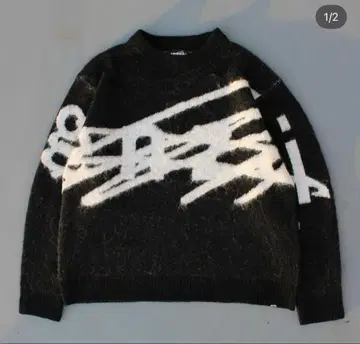 genzai Big Logo Knit 니트 블랙 M 사이즈