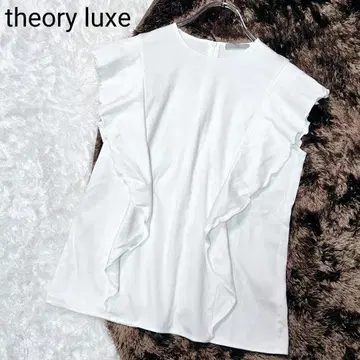 theory luxe 23SS 러플 프릴 슬리브리스 블라우스 38
