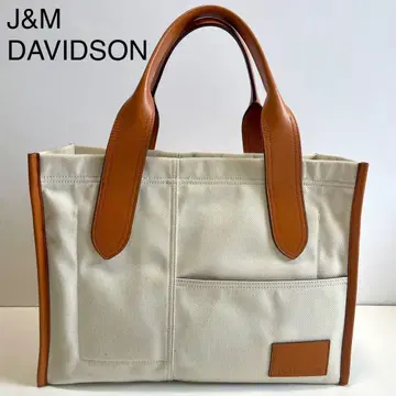 [ J&M DAVIDSON ] 바부슈카 토트백 캔버스 가죽 로고
