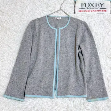 FOXEY 폭시 셀렉트 캐시미어 100% 가디건 40 사이즈 그레이