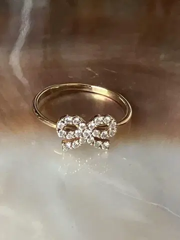 K10YG 파베 다이아몬드 반지