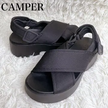[ 컨디션 최상 ] 캠퍼 CAMPER THASHA 타샤 통굽 샌들 블랙
