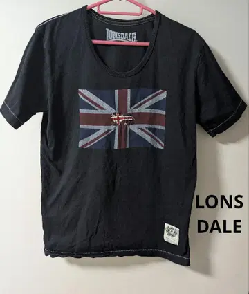 LONSDALE 블랙 계열 티셔츠 반팔 유니언 잭 M 사이즈