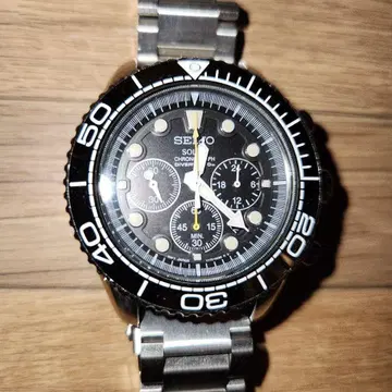 SEIKO 크로노그래프 다이버 워치 남성용 손목시계 새상품급