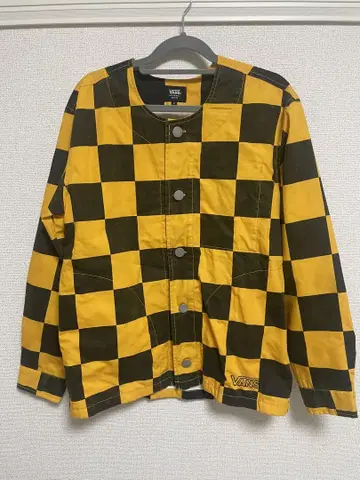 VANS 체크 무늬 자켓 블랙/노랑