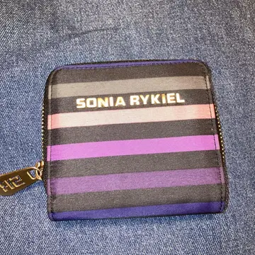 초레어! SONIA RYKIEL 스트라이프 두겹 지갑 새상품급