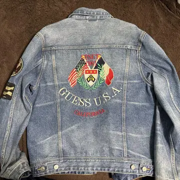 GUESS 데님 자켓 자수