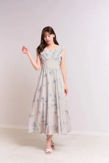 Herlipto Amboise Gathered Flare Dress
