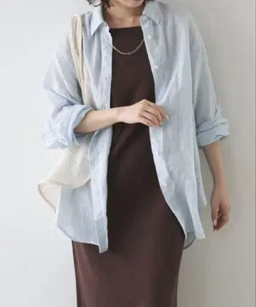 SLOBEIENA 린넨 코튼 레귤러 셔츠